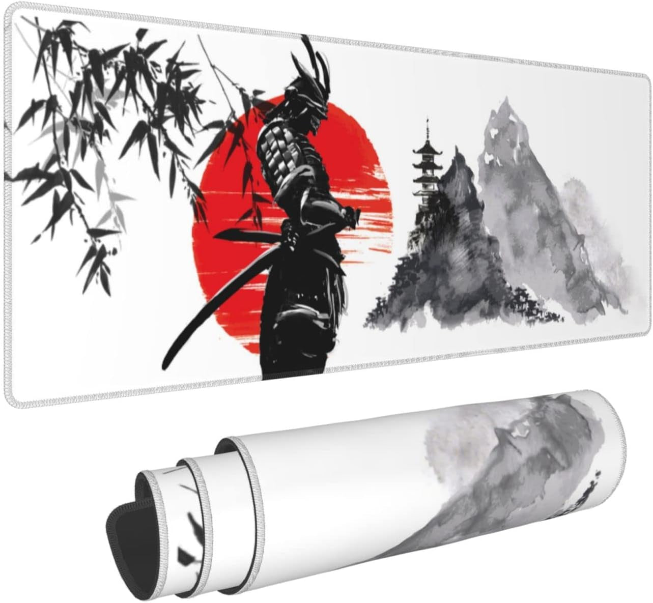 Japanese Ocean Waves Gaming Mouse Pad XL, Non Slip Rubber Base Mousepad, Stitched Edges Desk Pad, Extended Large Mice Pad,31.5 X 11.8 Inch (Astrology Moon Sun)