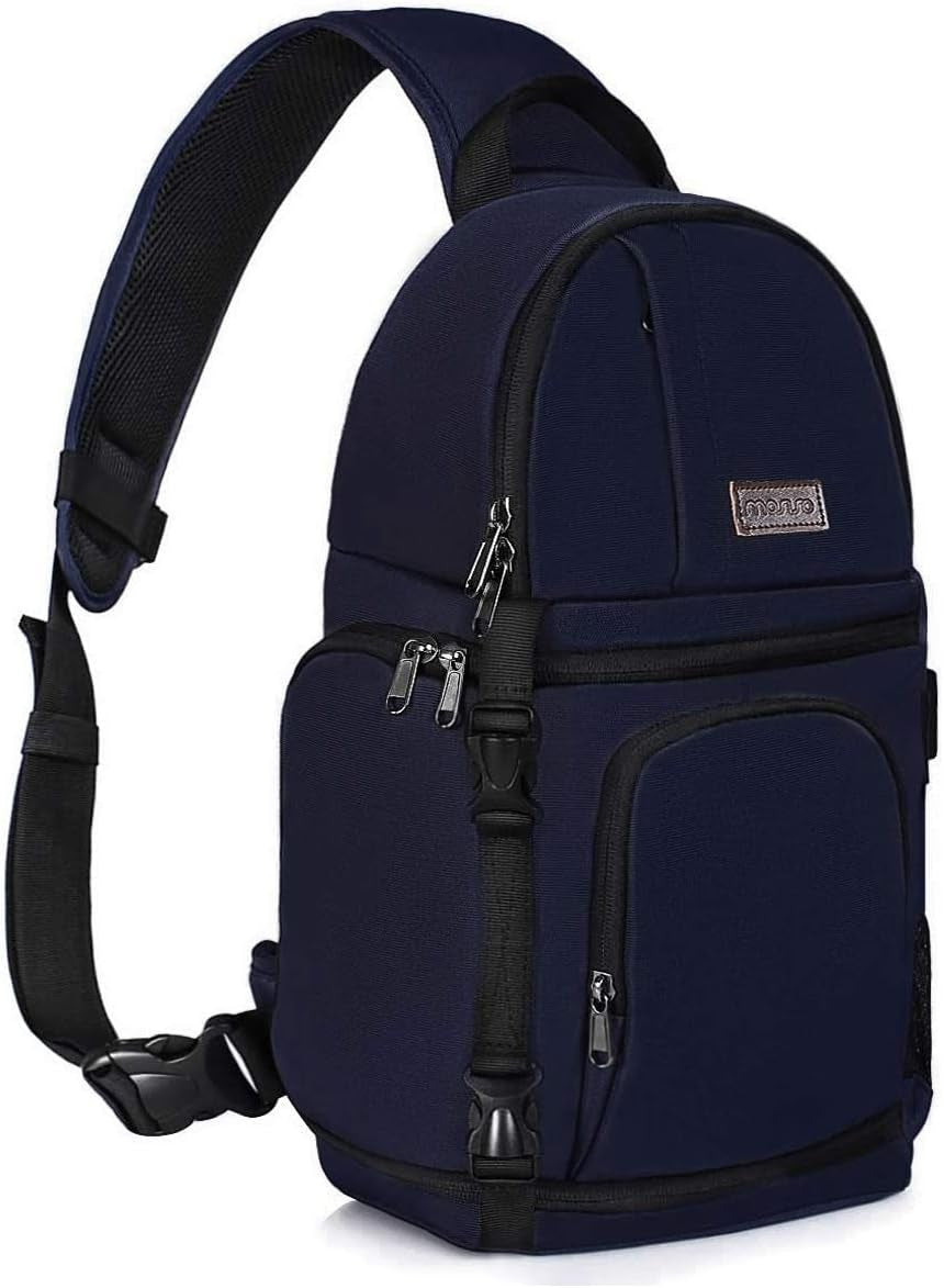 Camera Sling Bag, Dslr/Slr/Mirrorless Camera Backpack Case Shockproof Photography Backpack with Tripod Holder & Removable Modular Inserts Compatible with Canon/Nikon/Sony/Fuji