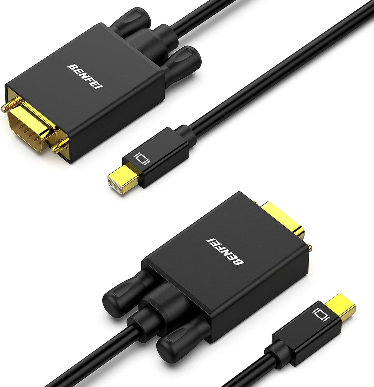Mini Displayport to VGA Cable, 1.8M Thunderbolt to VGA Gold-Plated Cord Compatible for Macbook Air 2010-2017, Macbook Pro 2010-2015,Mac Mini 2010-2014, Surface Pro 1/2/3/4