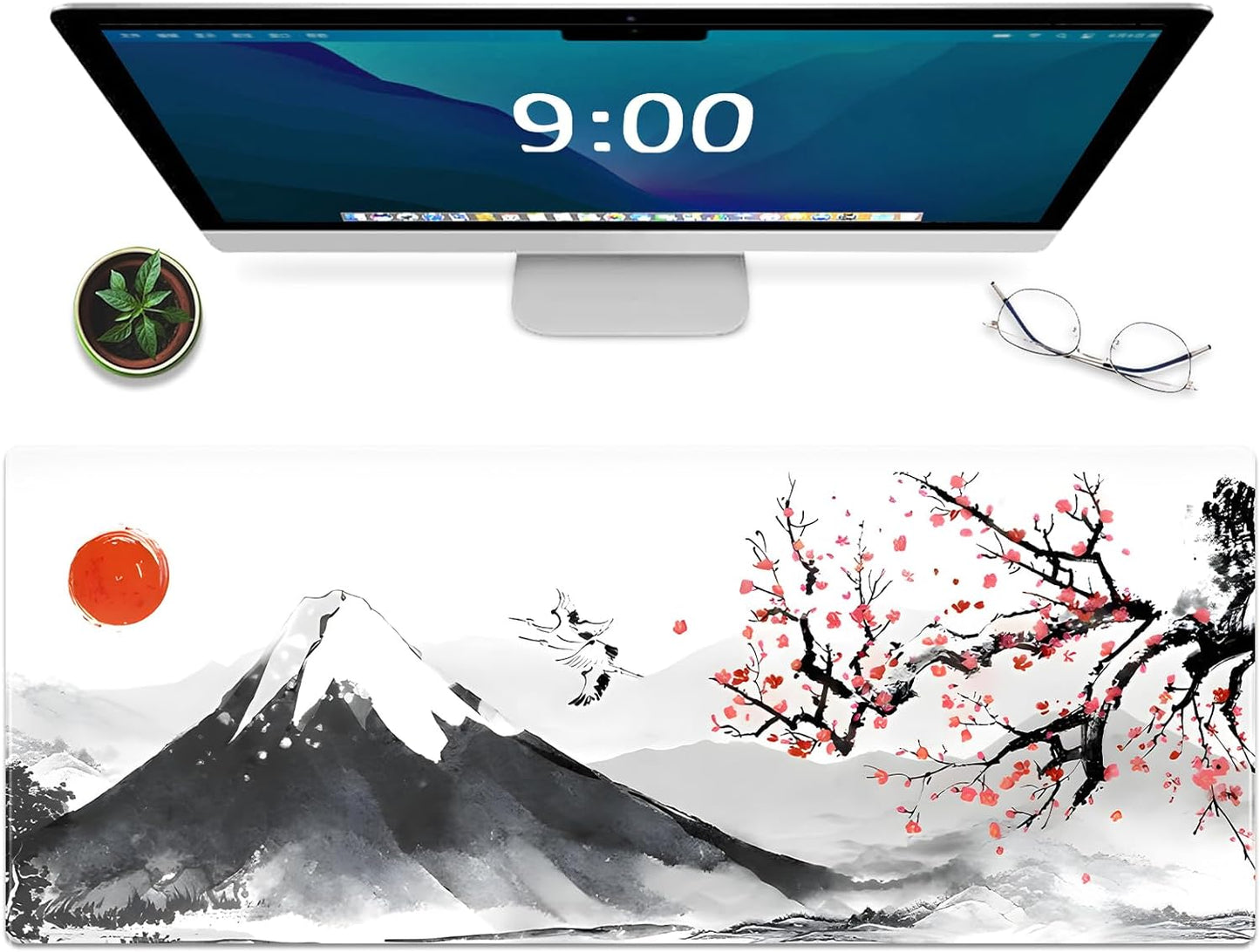 Gaming Mouse Pad XXL XL Large Long Extended Big Mousepad Non-Slip Rubber Keyboard Mouse Pad with Stitched Edges for Laptop Home Office (31.5X11.8X0.08 Inch) … (Aurora)