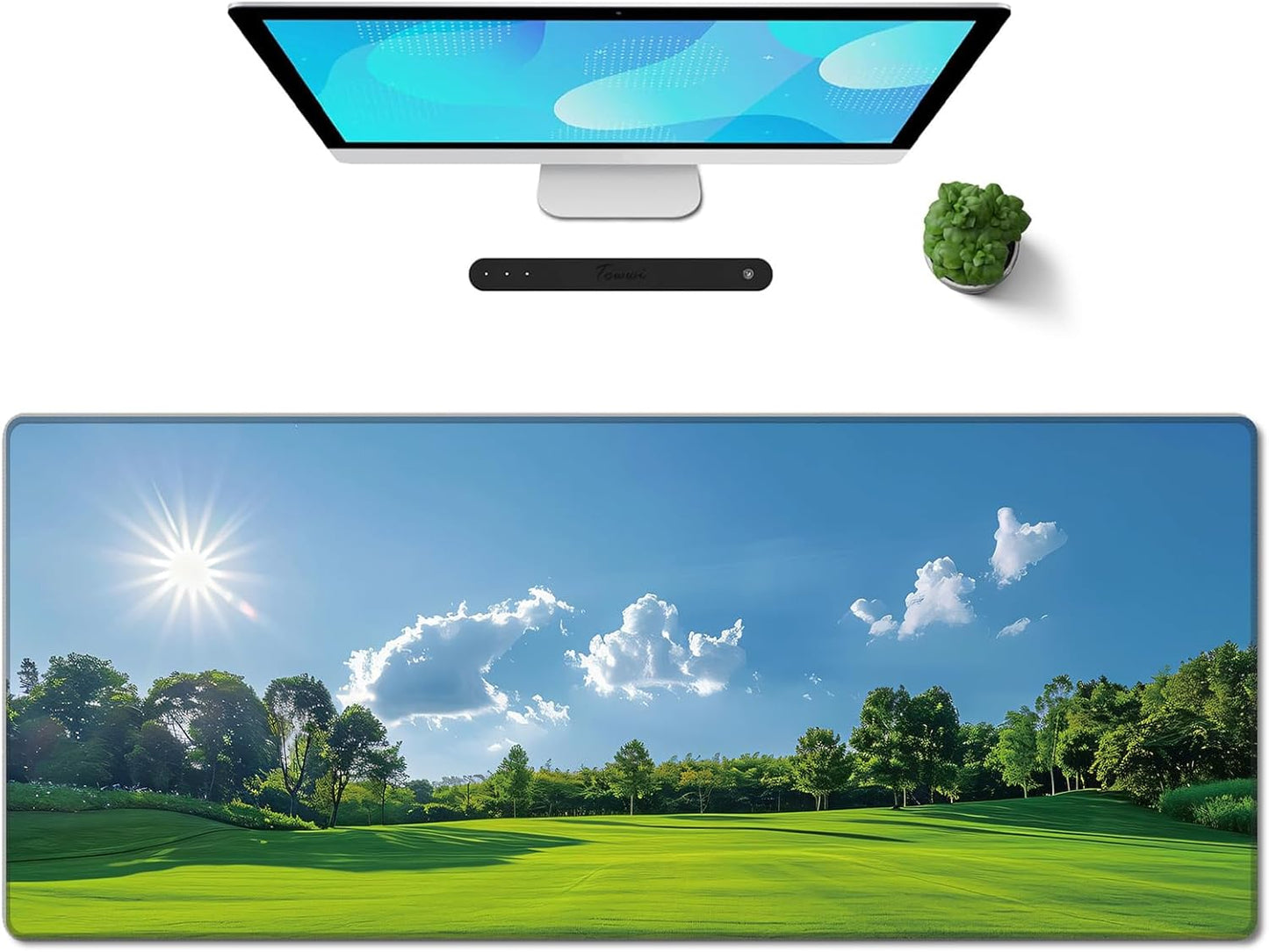 Gaming Mouse Pad XXL XL Large Long Extended Big Mousepad Non-Slip Rubber Keyboard Mouse Pad with Stitched Edges for Laptop Home Office (31.5X11.8X0.08 Inch) … (Aurora)