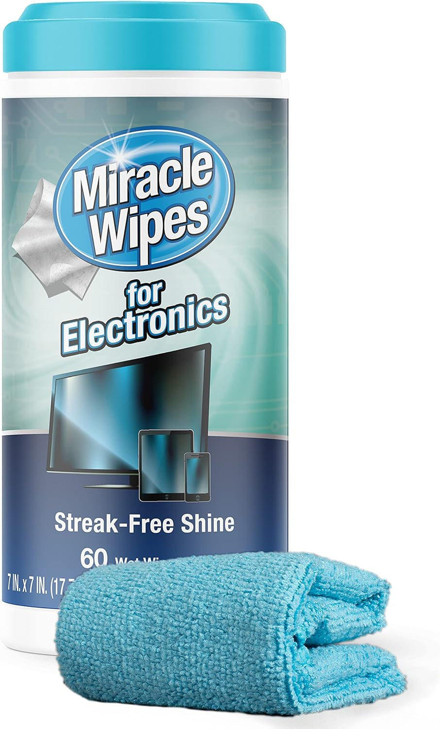Miraclewipes for Electronics Cleaning - Screen Wipes Designed for TV, Phones, Monitors and More - Includes Microfiber Towel - (30 Count)