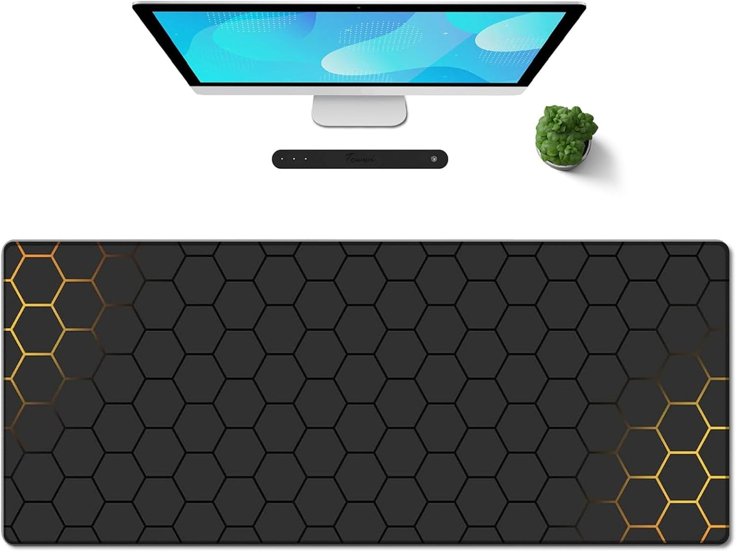 Gaming Mouse Pad XXL XL Large Long Extended Big Mousepad Non-Slip Rubber Keyboard Mouse Pad with Stitched Edges for Laptop Home Office (31.5X11.8X0.08 Inch) … (Aurora)