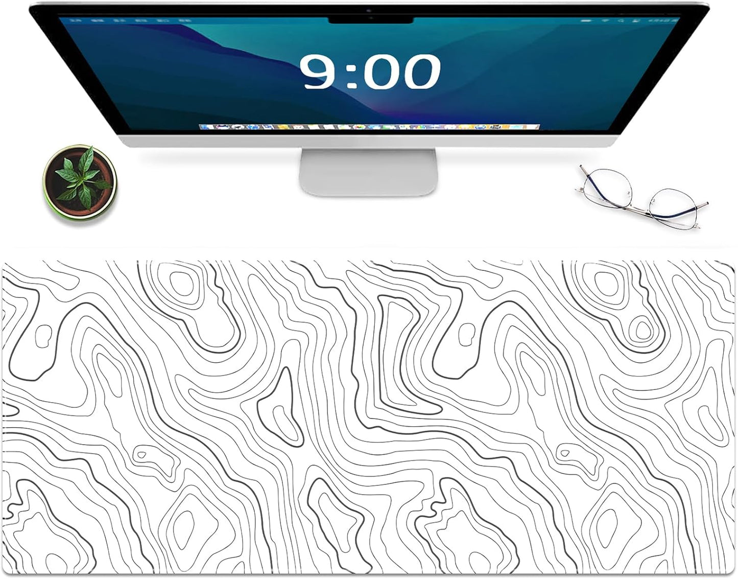 Gaming Mouse Pad XXL XL Large Long Extended Big Mousepad Non-Slip Rubber Keyboard Mouse Pad with Stitched Edges for Laptop Home Office (31.5X11.8X0.08 Inch) … (Aurora)