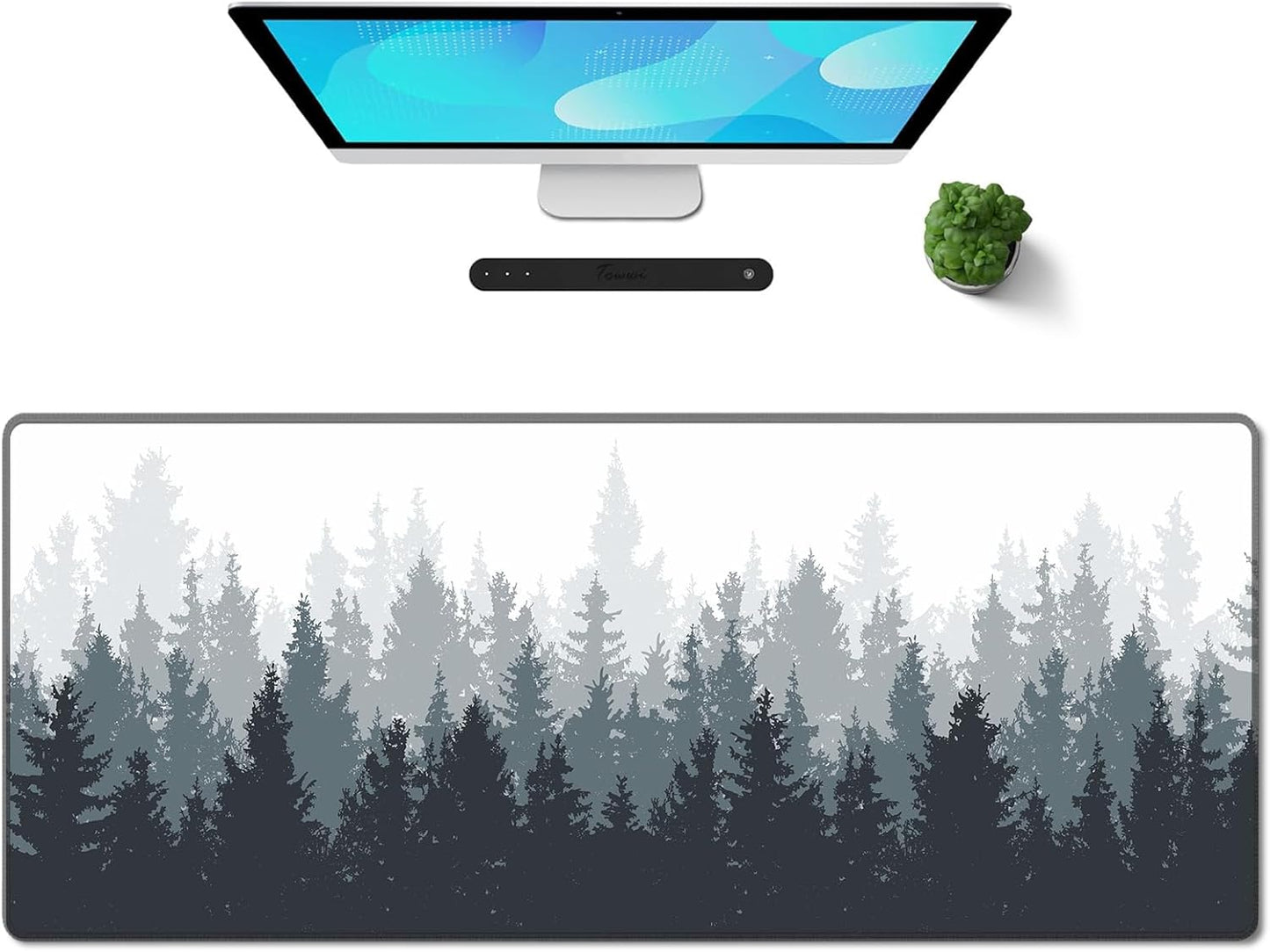 Gaming Mouse Pad XXL XL Large Long Extended Big Mousepad Non-Slip Rubber Keyboard Mouse Pad with Stitched Edges for Laptop Home Office (31.5X11.8X0.08 Inch) … (Aurora)