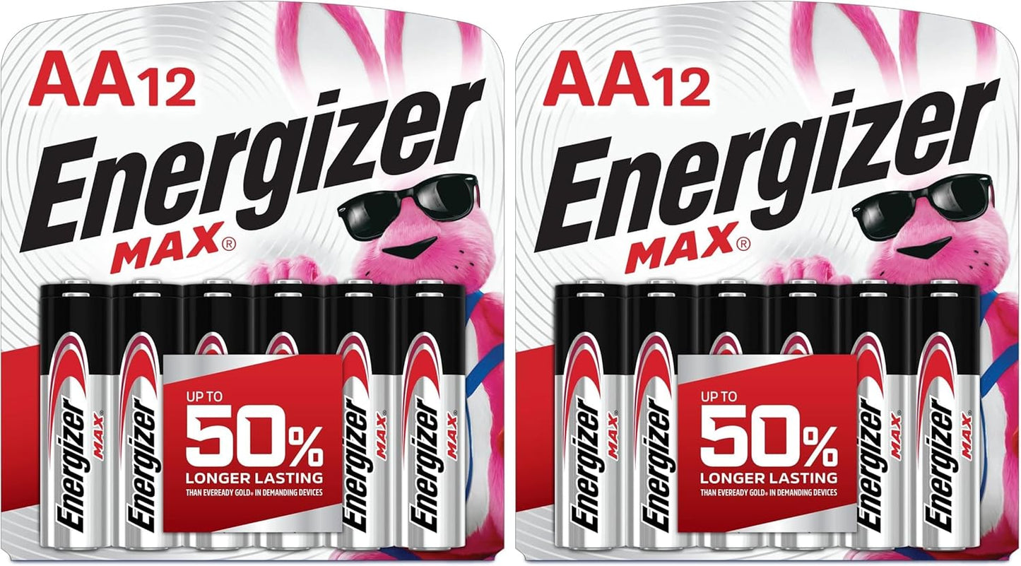 AA Batteries, MAX Double AA Battery Alkaline, 24 Count