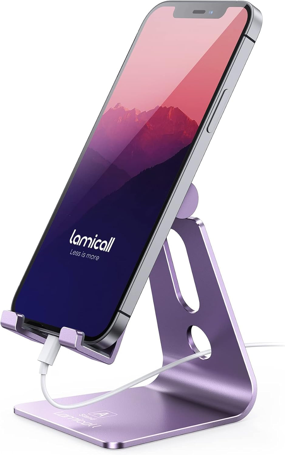 Adjustable Cell Phone Stand, Desk Phone Holder, Cradle, Dock, Compatible with Iphone 17 16 15 14 Air plus Pro Pro Max 13 12 X XS, 4-8" Phones, Office Accessories, All Smartphone, Black