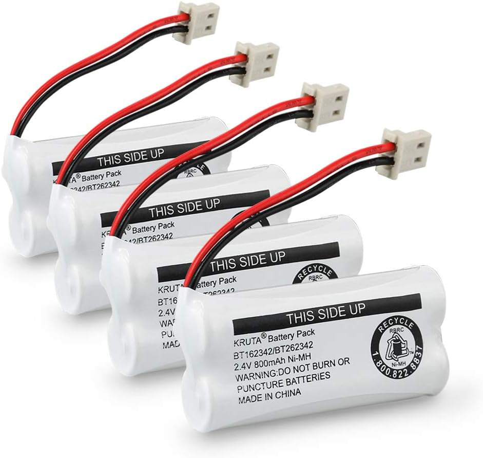 BT162342 BT262342 Cordless Phone Batteries Compatible with BT183342 BT283342 BT166342 BT266342 Vtech CS6114 CS6419 CS6719 At&T EL52300 CL80111 Handset Telephone (Pack of 2)