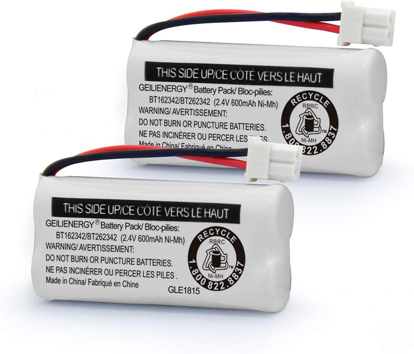 BT162342 BT262342 Battery Compatible with BT183342 BT283342 BT166342 BT266342 Vtech CS6114 CS6419 CS6719 At&T EL52300 CL80111 Cordless Phone(Pack of 2)