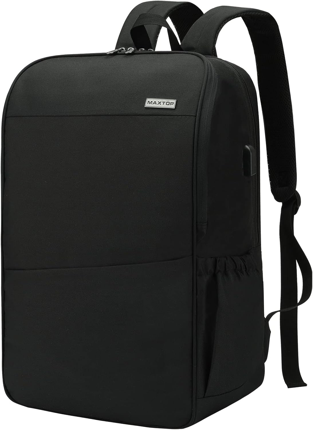 Deep Storage Laptop Backpack with USB Charging Port[Water Resistant] College Computer Bookbag Fits 15 Inch Laptop Black