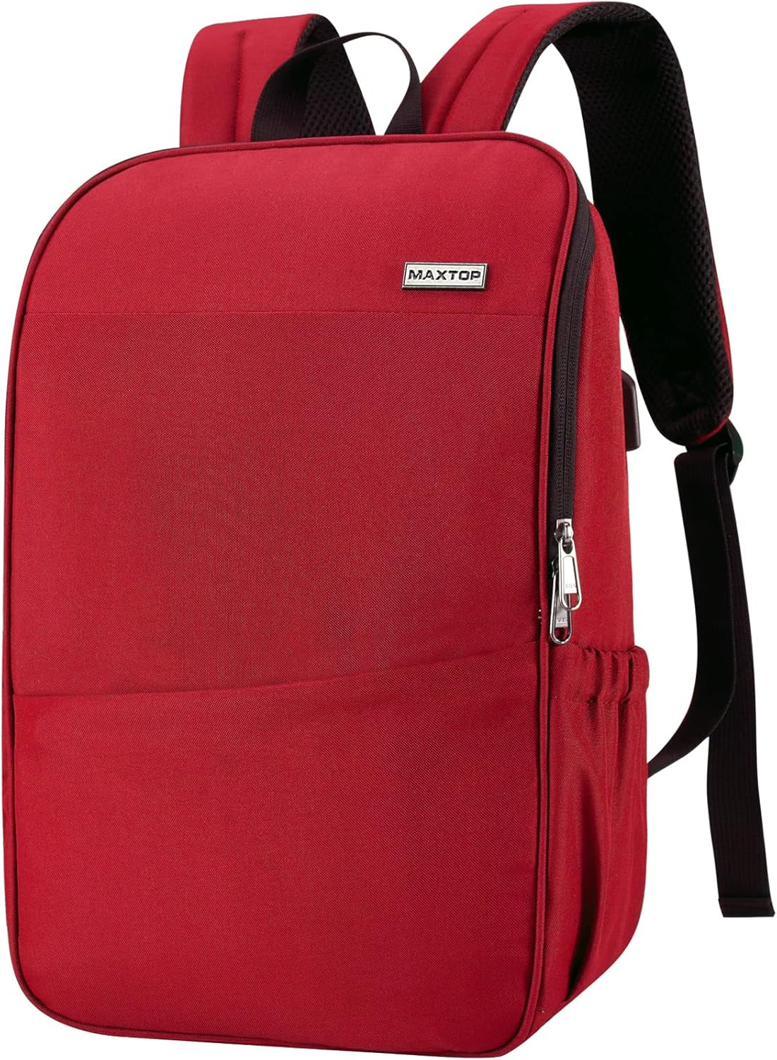 Deep Storage Laptop Backpack with USB Charging Port[Water Resistant] College Computer Bookbag Fits 15 Inch Laptop Black