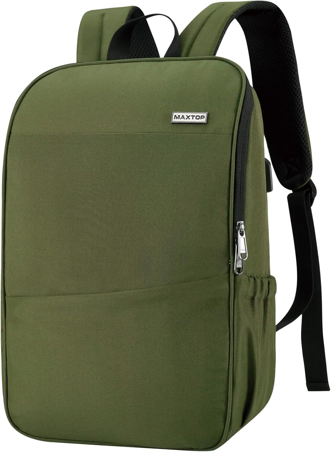 Deep Storage Laptop Backpack with USB Charging Port[Water Resistant] College Computer Bookbag Fits 15 Inch Laptop Black