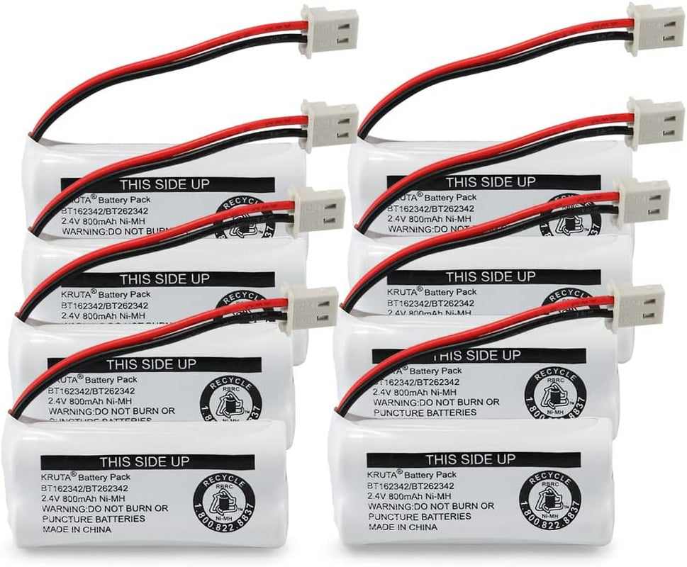 BT162342 BT262342 Cordless Phone Batteries Compatible with BT183342 BT283342 BT166342 BT266342 Vtech CS6114 CS6419 CS6719 At&T EL52300 CL80111 Handset Telephone (Pack of 2)