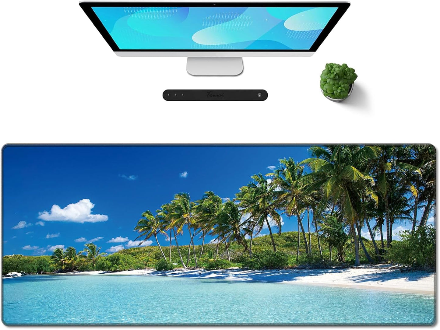 Gaming Mouse Pad XXL XL Large Long Extended Big Mousepad Non-Slip Rubber Keyboard Mouse Pad with Stitched Edges for Laptop Home Office (31.5X11.8X0.08 Inch) … (Aurora)