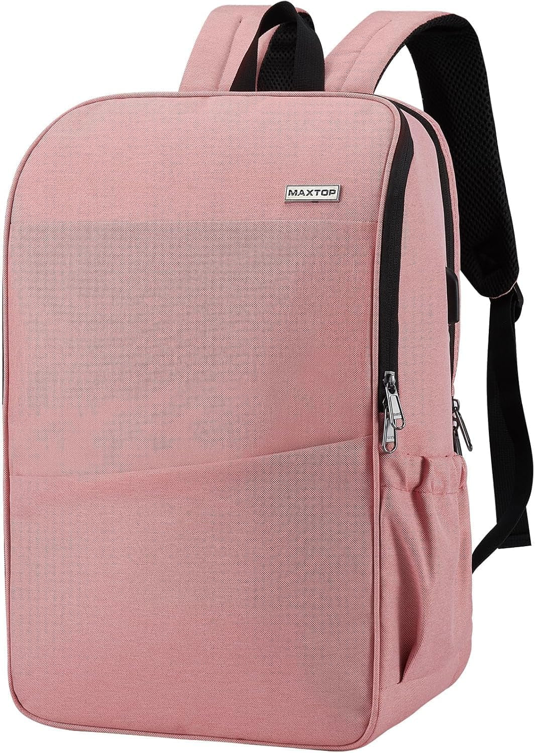 Deep Storage Laptop Backpack with USB Charging Port[Water Resistant] College Computer Bookbag Fits 15 Inch Laptop Black