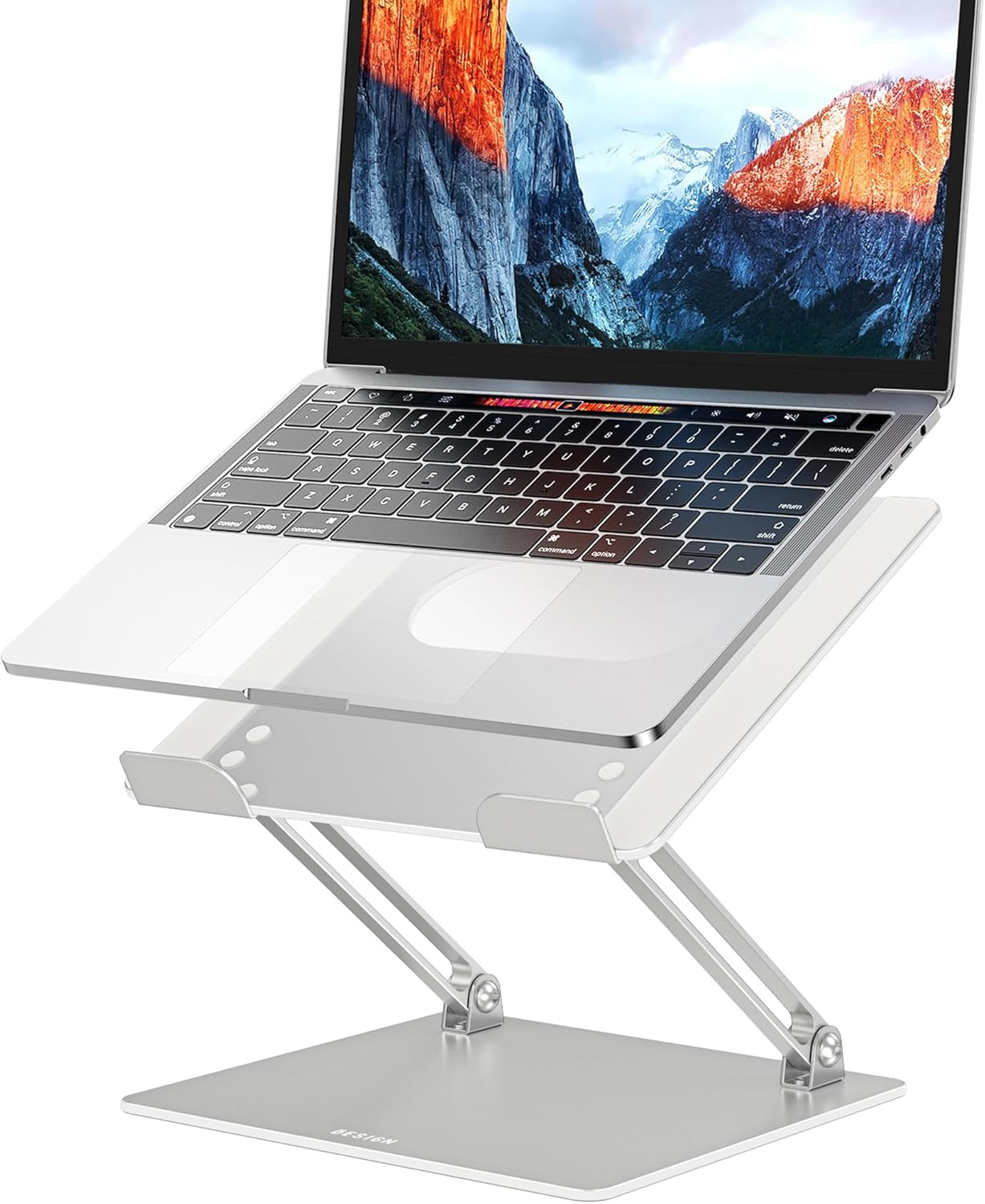 LS10 Aluminum Laptop Stand, Ergonomic Adjustable Notebook Stand, Computer Holder Compatible with Air, Pro, Dell, HP, Lenovo More 10-14" Laptops, Black