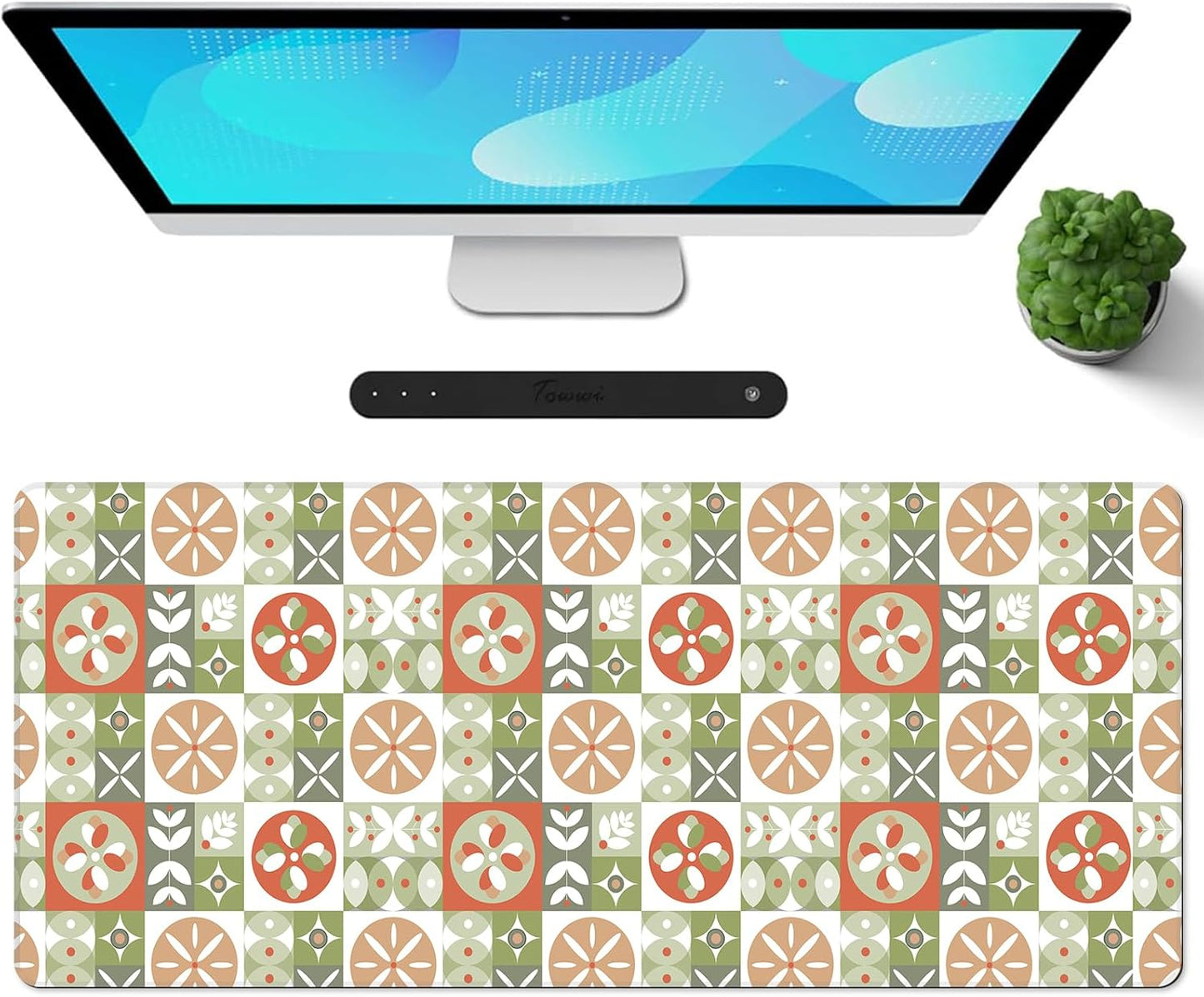 Gaming Mouse Pad XXL XL Large Long Extended Big Mousepad Non-Slip Rubber Keyboard Mouse Pad with Stitched Edges for Laptop Home Office (31.5X11.8X0.08 Inch) … (Aurora)