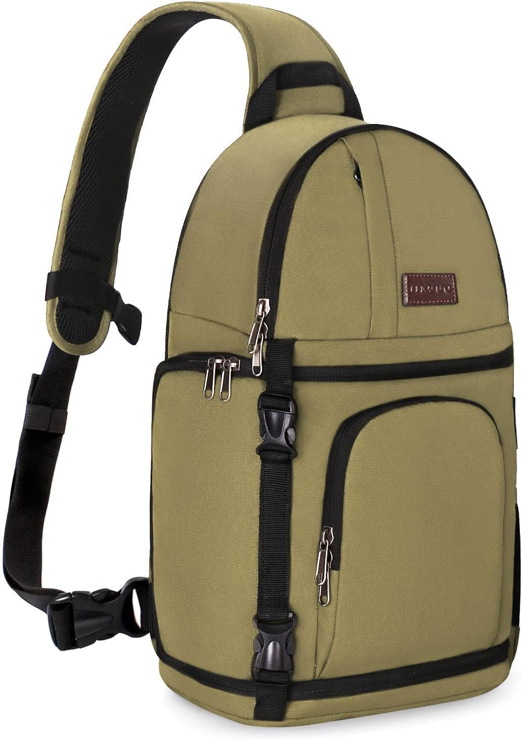 Camera Sling Bag, Dslr/Slr/Mirrorless Camera Backpack Case Shockproof Photography Backpack with Tripod Holder & Removable Modular Inserts Compatible with Canon/Nikon/Sony/Fuji