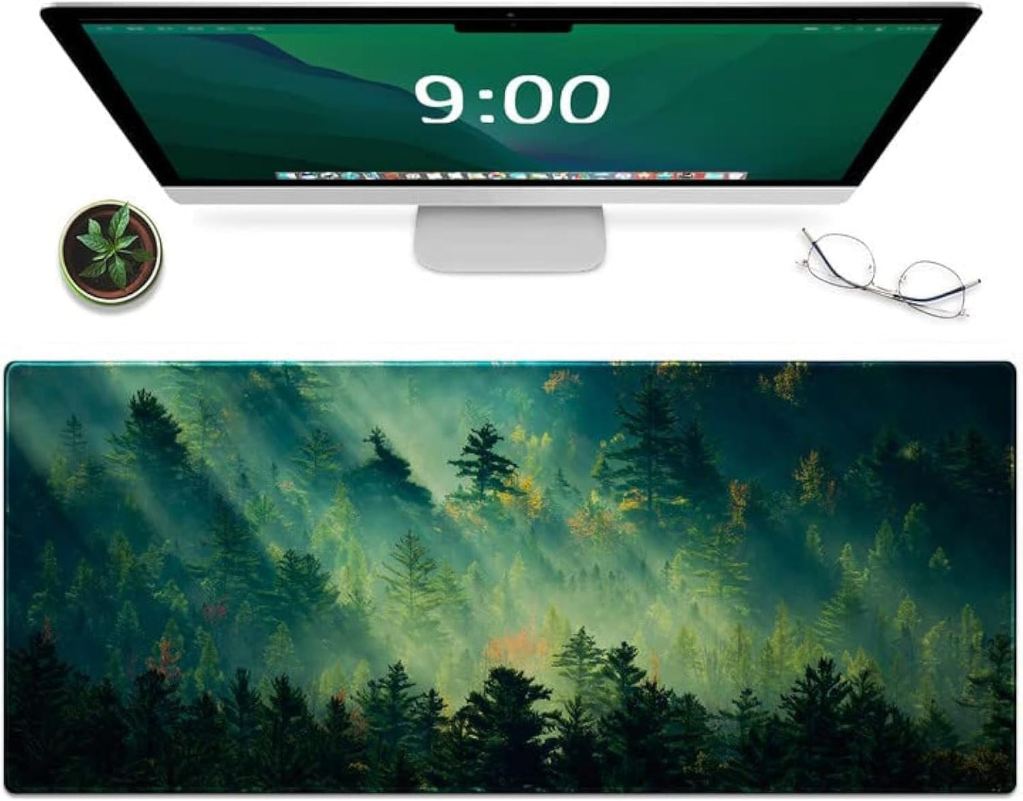 Gaming Mouse Pad XXL XL Large Long Extended Big Mousepad Non-Slip Rubber Keyboard Mouse Pad with Stitched Edges for Laptop Home Office (31.5X11.8X0.08 Inch) … (Aurora)