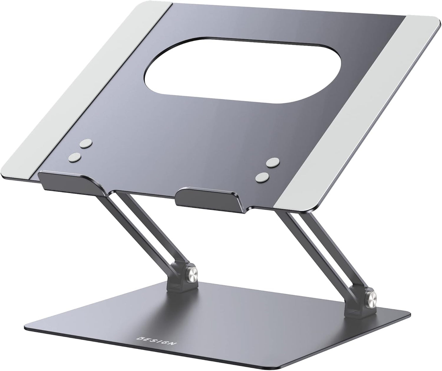 LS10 Aluminum Laptop Stand, Ergonomic Adjustable Notebook Stand, Computer Holder Compatible with Air, Pro, Dell, HP, Lenovo More 10-14" Laptops, Black