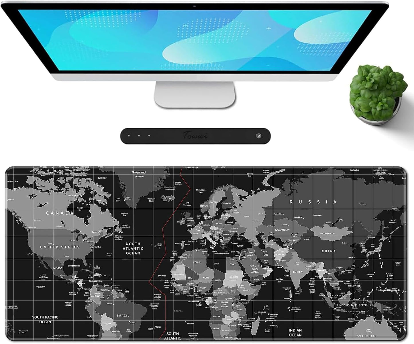 Gaming Mouse Pad XXL XL Large Long Extended Big Mousepad Non-Slip Rubber Keyboard Mouse Pad with Stitched Edges for Laptop Home Office (31.5X11.8X0.08 Inch) … (Aurora)