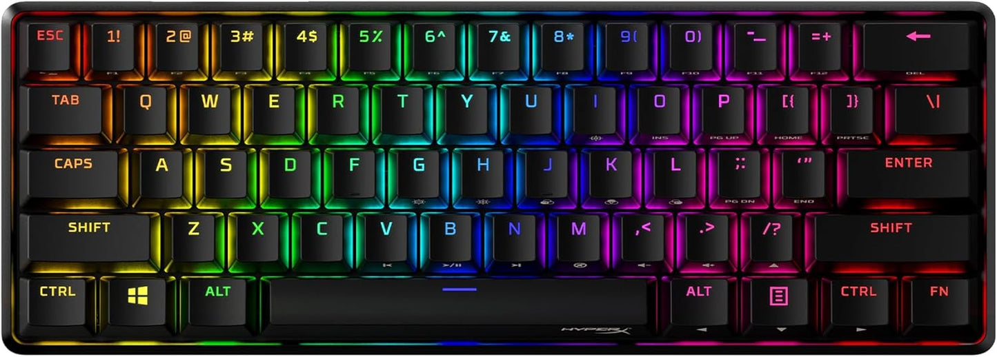 Alloy Origins 60 - Mechanical Gaming Keyboard, Ultra Compact 60% Form Factor, Double Shot PBT Keycaps, RGB LED Backlit, NGENUITY Software Compatible - Linear  Red Switch,Black