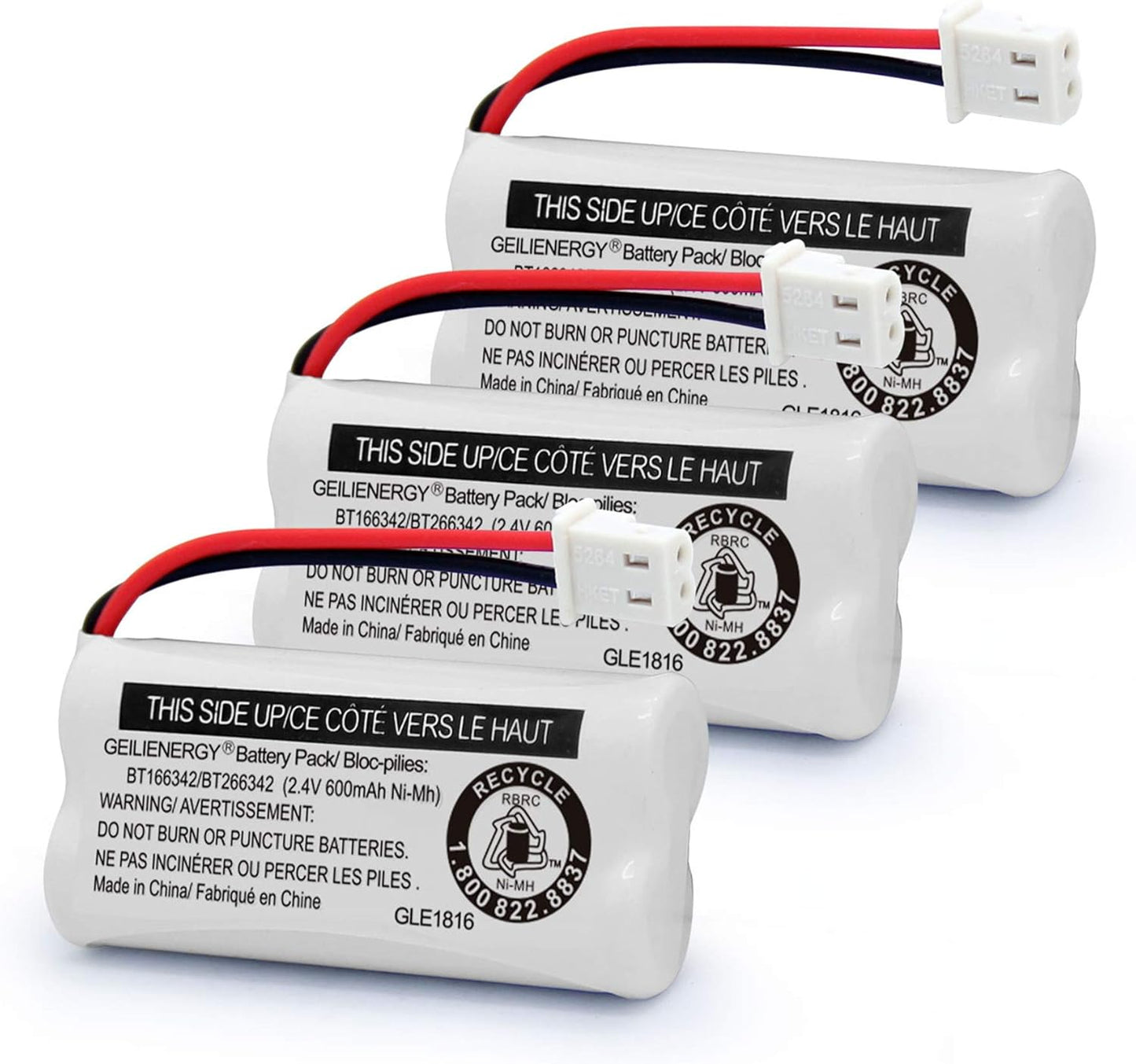 BT162342 BT262342 Battery Compatible with BT183342 BT283342 BT166342 BT266342 Vtech CS6114 CS6419 CS6719 At&T EL52300 CL80111 Cordless Phone(Pack of 2)