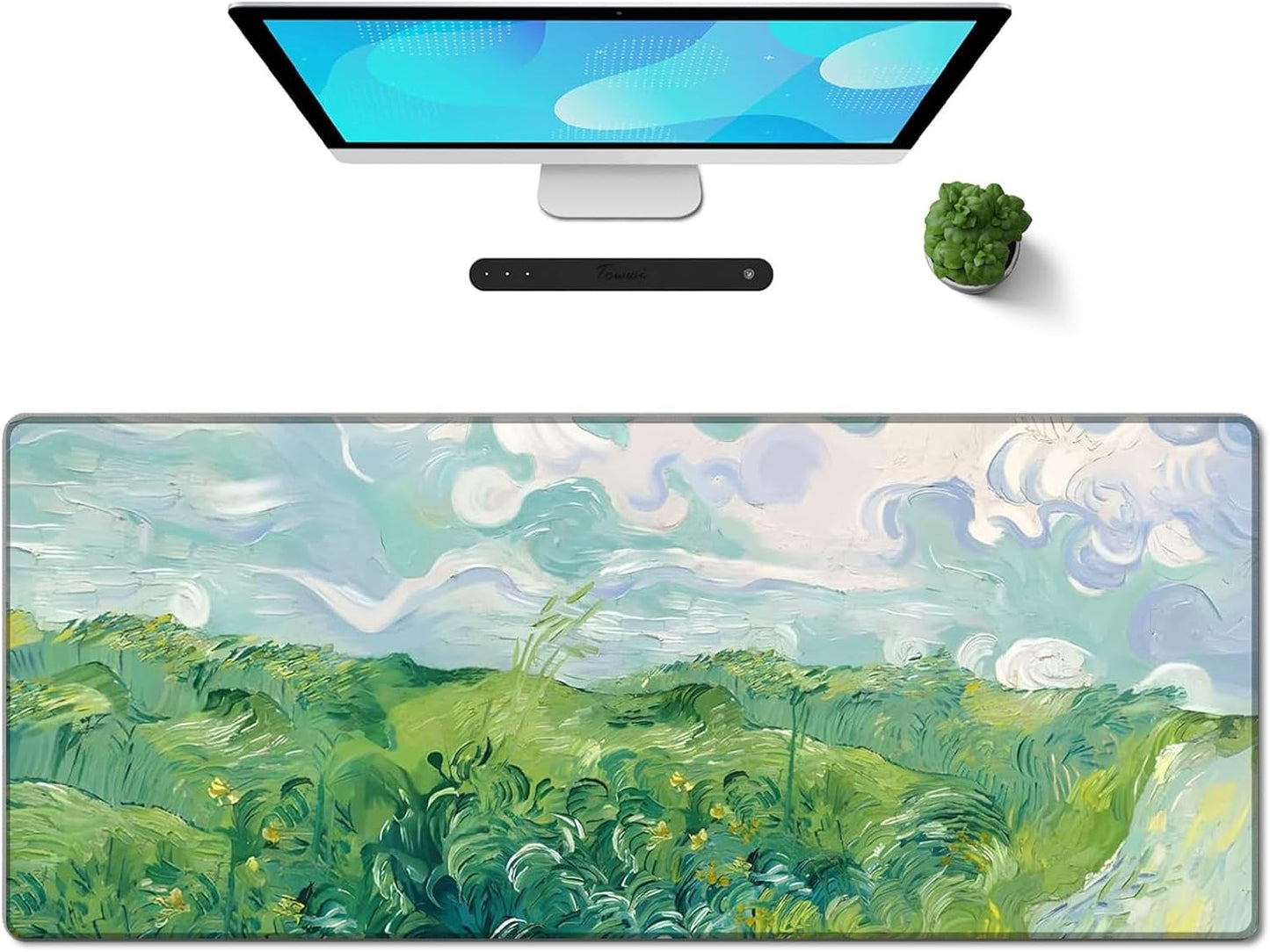 Gaming Mouse Pad XXL XL Large Long Extended Big Mousepad Non-Slip Rubber Keyboard Mouse Pad with Stitched Edges for Laptop Home Office (31.5X11.8X0.08 Inch) … (Aurora)
