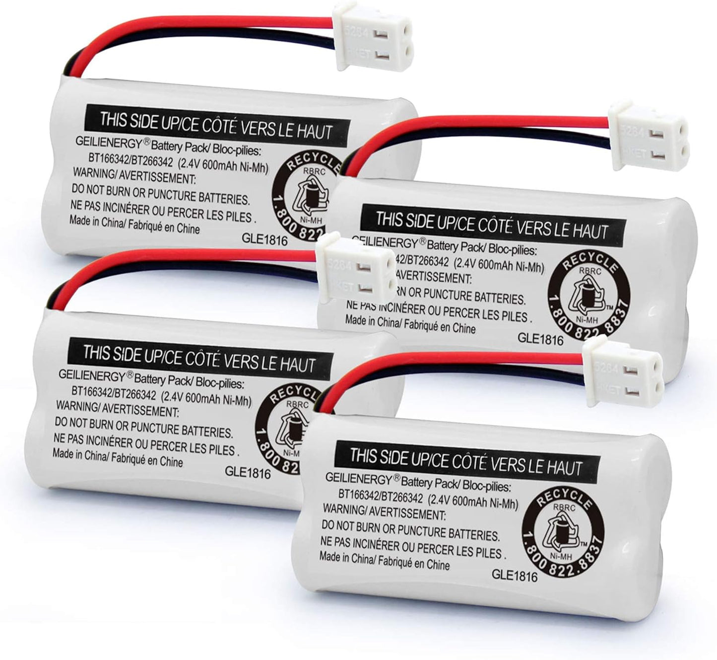 BT162342 BT262342 Battery Compatible with BT183342 BT283342 BT166342 BT266342 Vtech CS6114 CS6419 CS6719 At&T EL52300 CL80111 Cordless Phone(Pack of 2)
