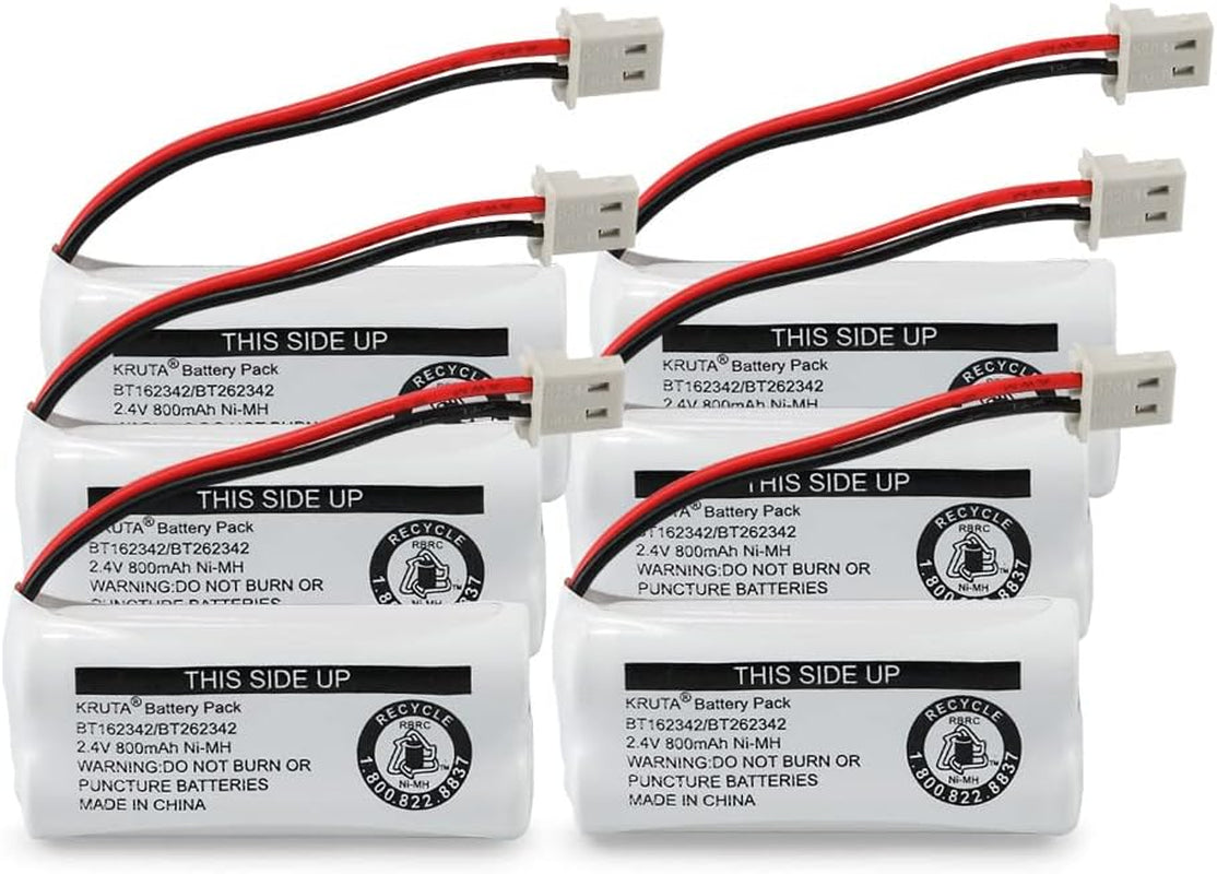 BT162342 BT262342 Cordless Phone Batteries Compatible with BT183342 BT283342 BT166342 BT266342 Vtech CS6114 CS6419 CS6719 At&T EL52300 CL80111 Handset Telephone (Pack of 2)