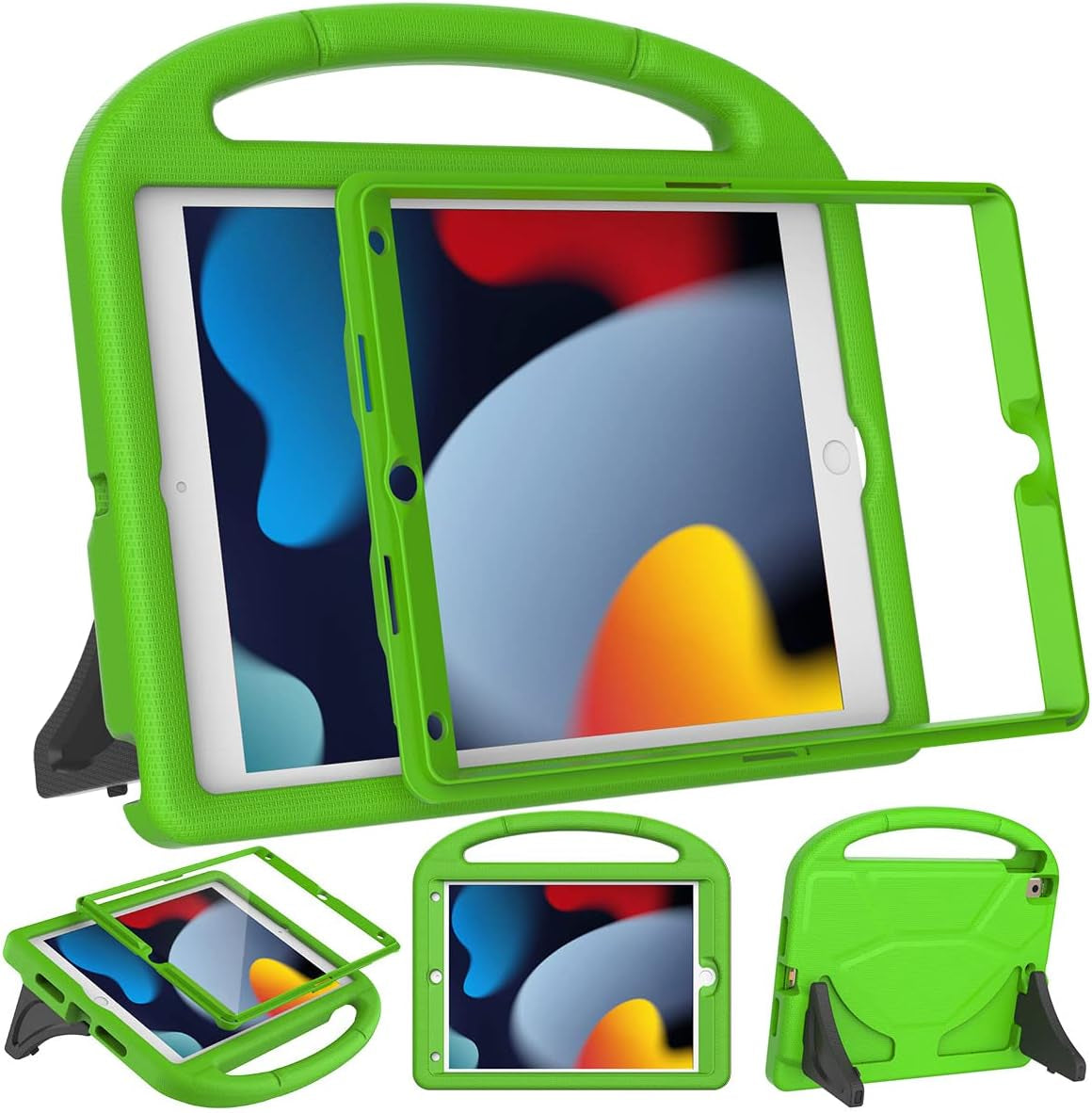 Kids Case for Ipad 9Th/8Th/7Th Generation - Ipad 10.2 Inch 2021/2020/2019 Case with Built-In Screen Protector, Durable Shockproof Handle Stand Kids Cover for Apple Ipad 7/8/9 Gen, Blue