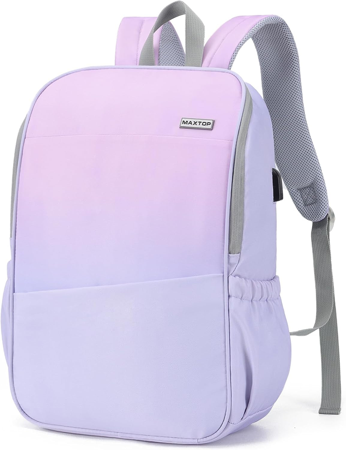 Deep Storage Laptop Backpack with USB Charging Port[Water Resistant] College Computer Bookbag Fits 15 Inch Laptop Black